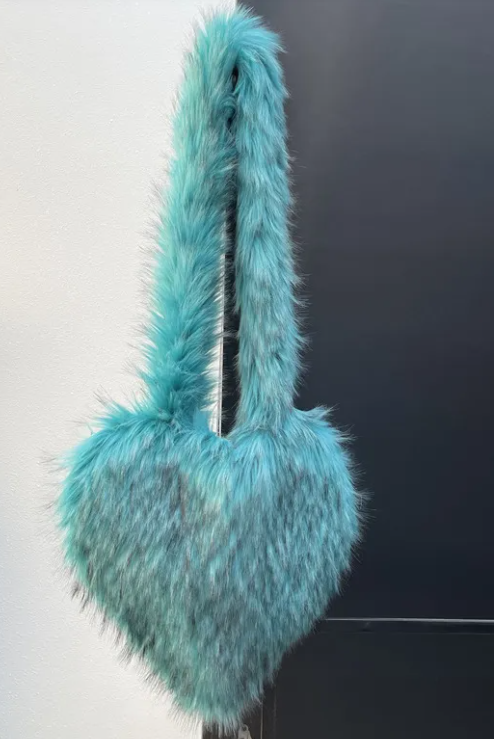 Women Heart Shape Fleece Shoulder Bags
