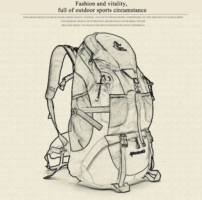Foldable Outdoor Backpack 50L for Hiking and Travel