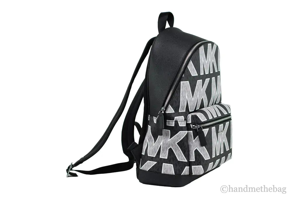 Michael Kors Cooper Black Signature PVC Graphic Logo Backpack
