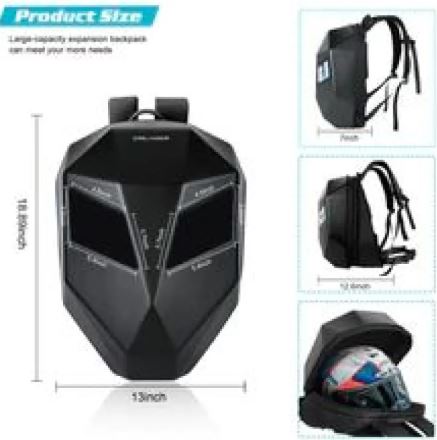 LED Backpack with Luminous Eyes Screen for Motorcycle Riders