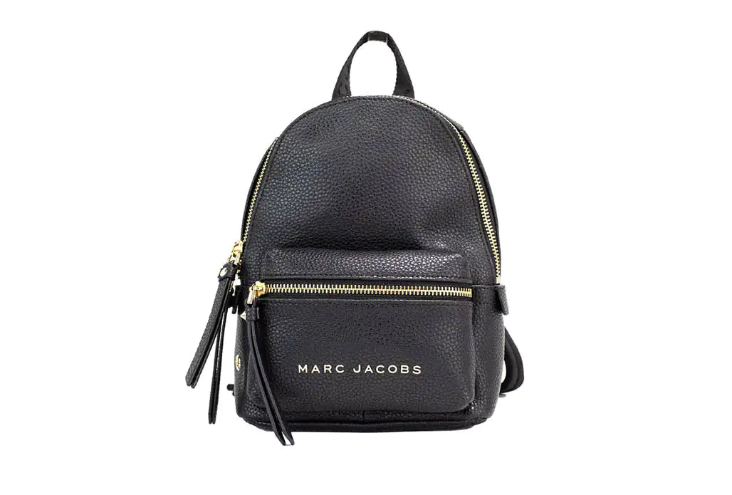 Marc Jacobs Mini Black Pebbled Leather Adjustable Backpack