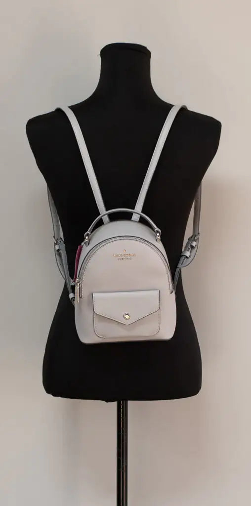 Kate Spade Schuyler Mini Platinum Gray Saffiano PVC Backpack