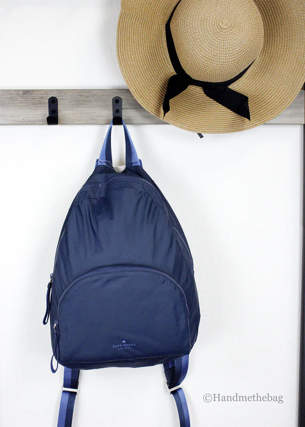 Kate Spade Arya Medium Nylon Nightcap Blue Packable Backpack