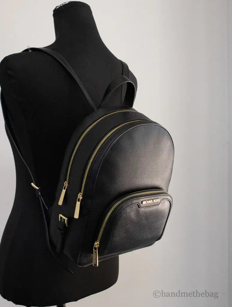 Michael Kors Jaycee Medium Black Zip Pocket Backpack