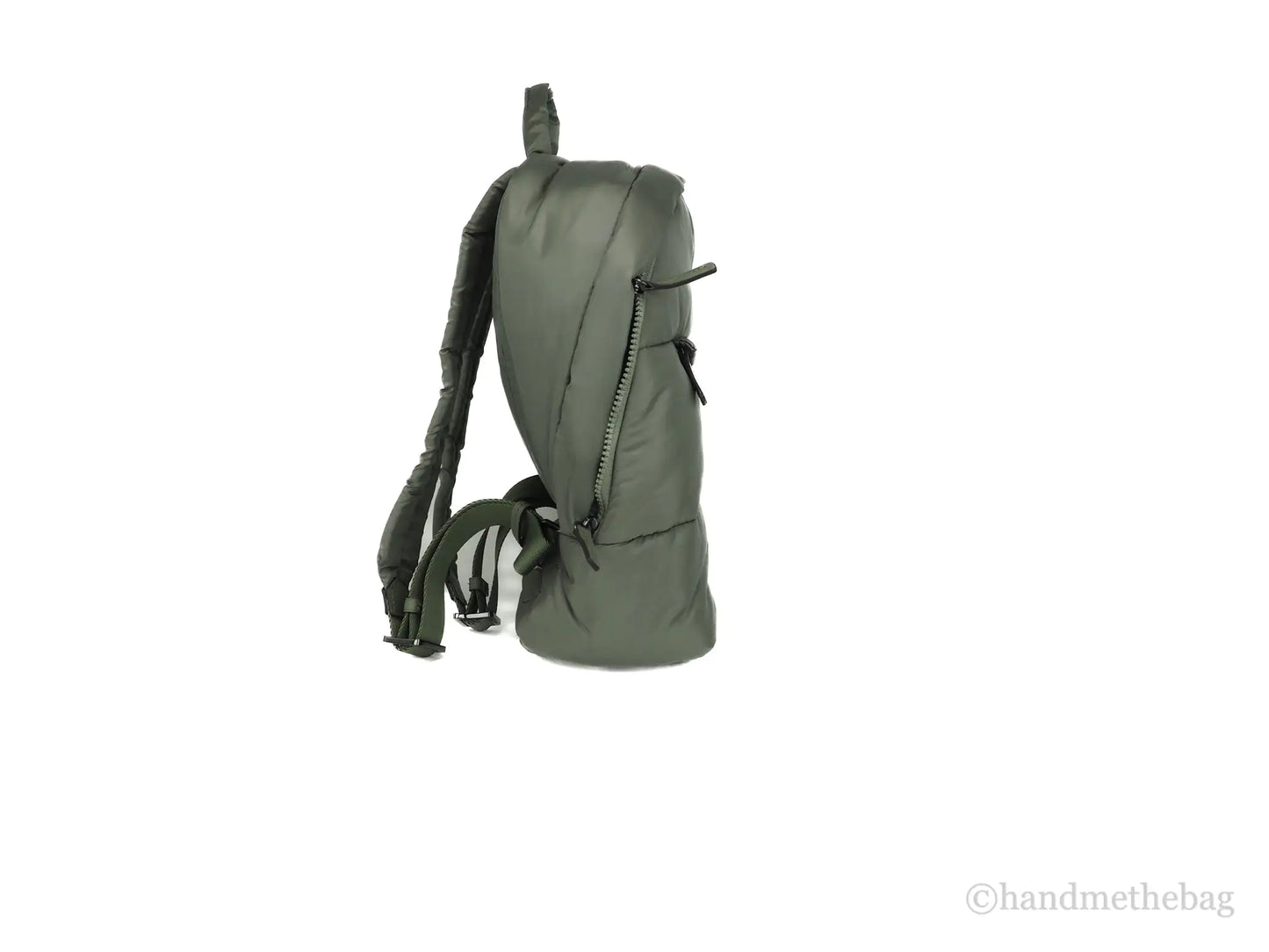 Michael Kors Rae Medium Green Quilted Nylon Backpack