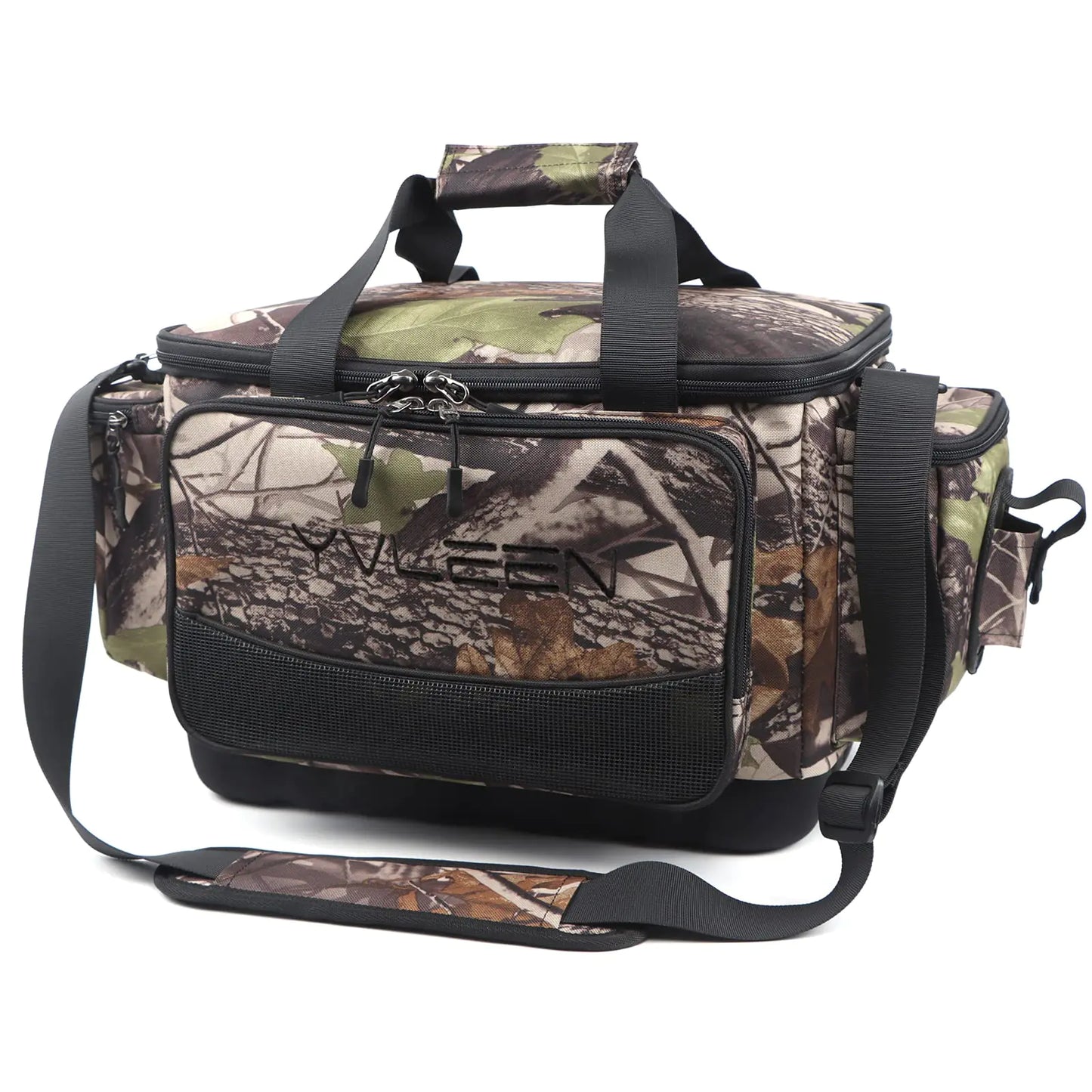 YVLEEN Fishing Tackle Box Bag - Outdoor Large Fishing Tackle Storage Bag - 100% Water-Resistant Polyester Material - Fishing Tackle Bags - Suitable for 3600 3700 Tackle Box (Camouflage)