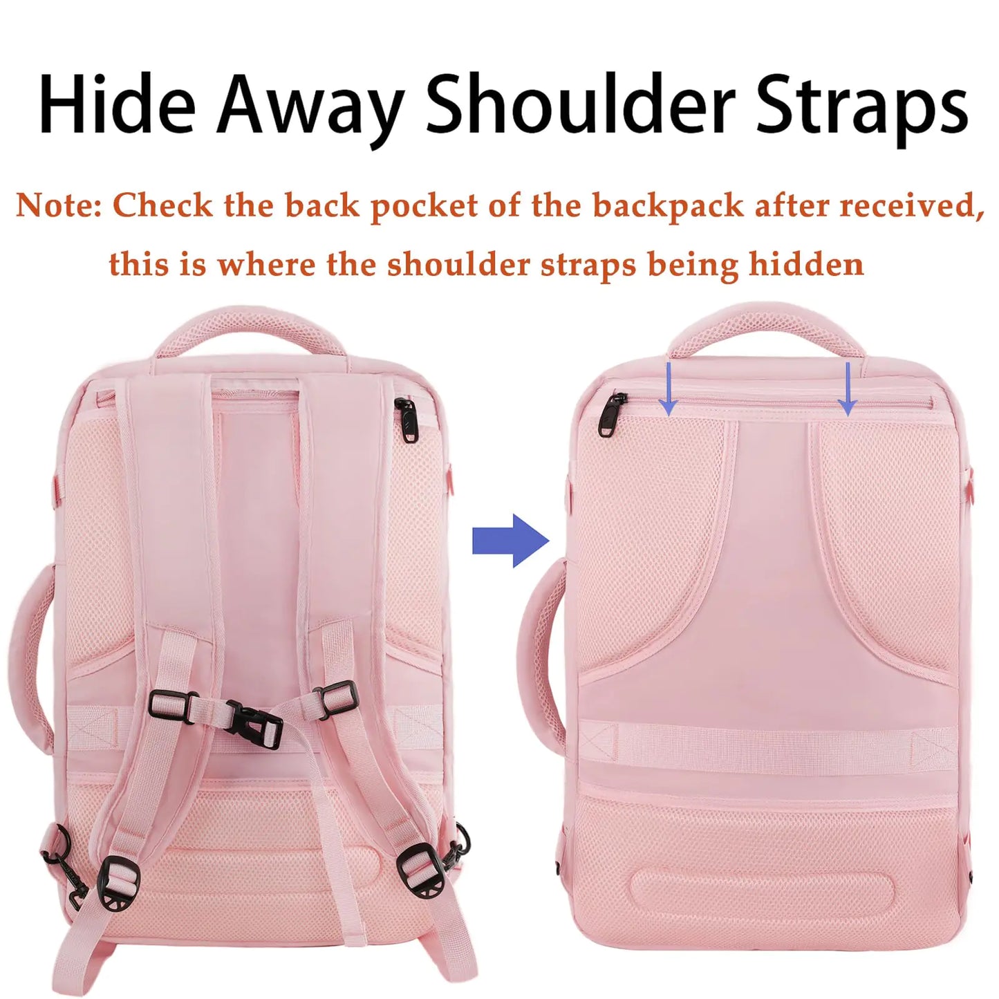 MATEIN Pink Travel Backpack for Women, Large Backpack Airline Approved, Expandable Carry on Backpacks, 35L Convertible Suitcase, Weekender Back Pack for Hiking Sport Gym, Gift for Traveler X-Large