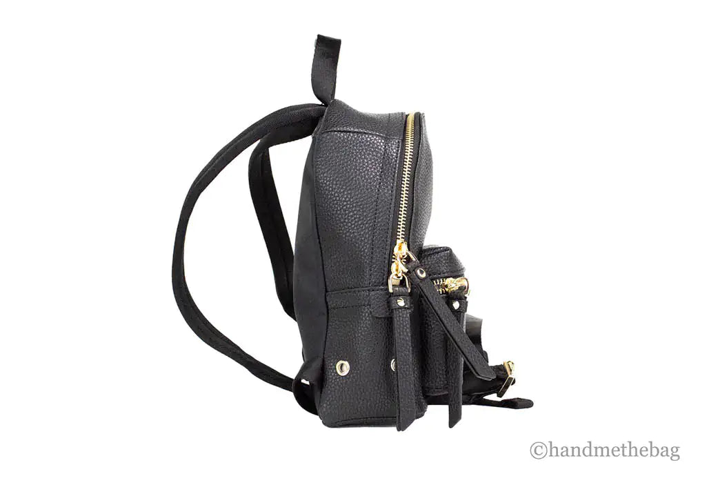 Marc Jacobs Mini Black Pebbled Leather Adjustable Backpack