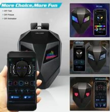 LED Backpack with Luminous Eyes Screen for Motorcycle Riders