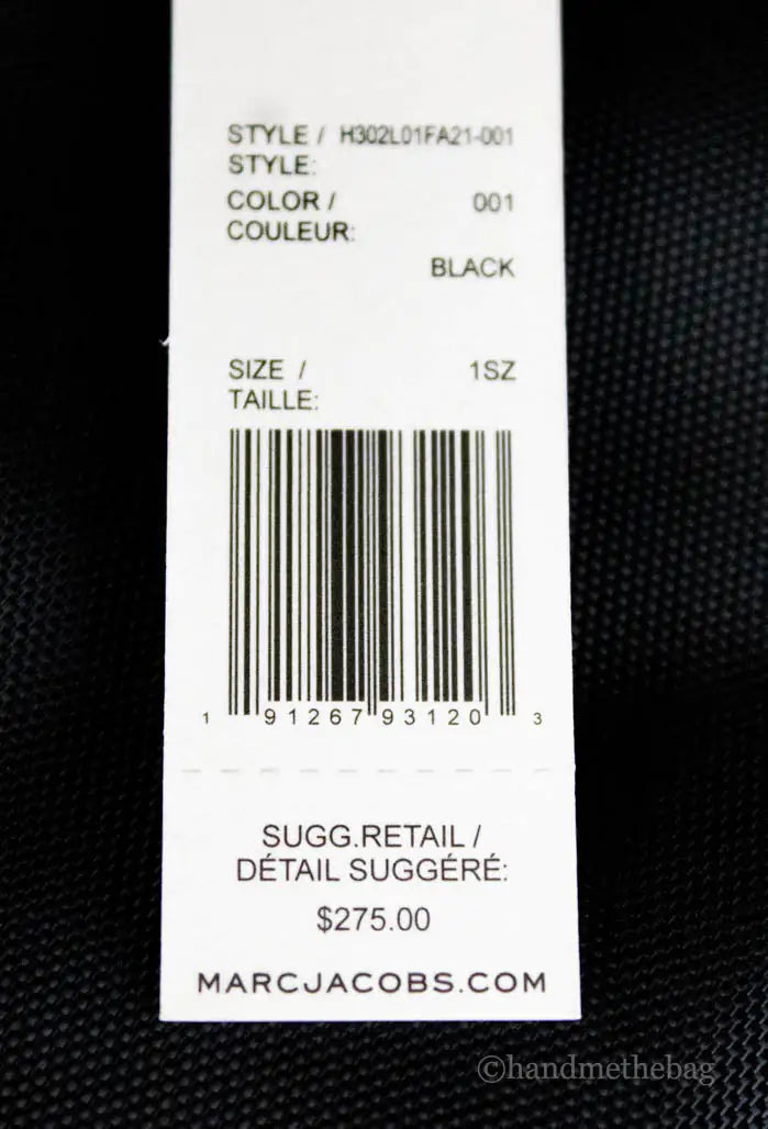 Marc Jacobs Mini Black Pebbled Leather Adjustable Backpack