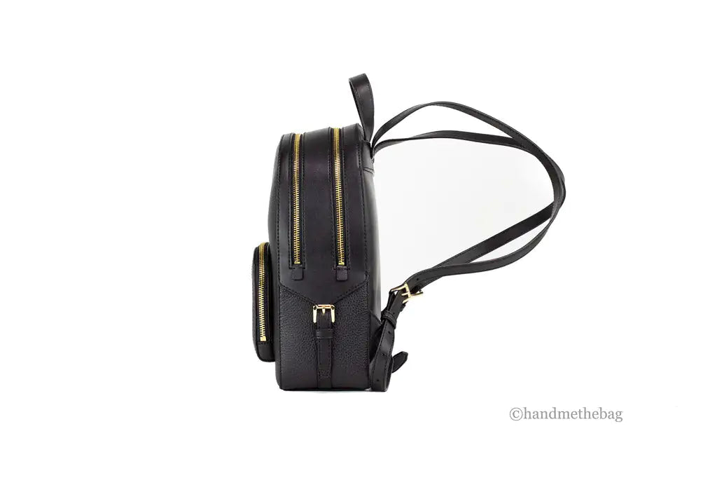 Michael Kors Jaycee Medium Black Zip Pocket Backpack